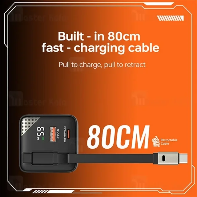 شارژر دیواری بیوا Biva HC-59 GaN Fast Charger توان 65 وات همراه با کابل جمع شونده - تصویر 3