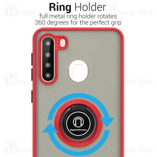 قاب مات هیبریدی انگشتی Samsung Galaxy A21 Matte Hybrid Ring Case - تصویر 7