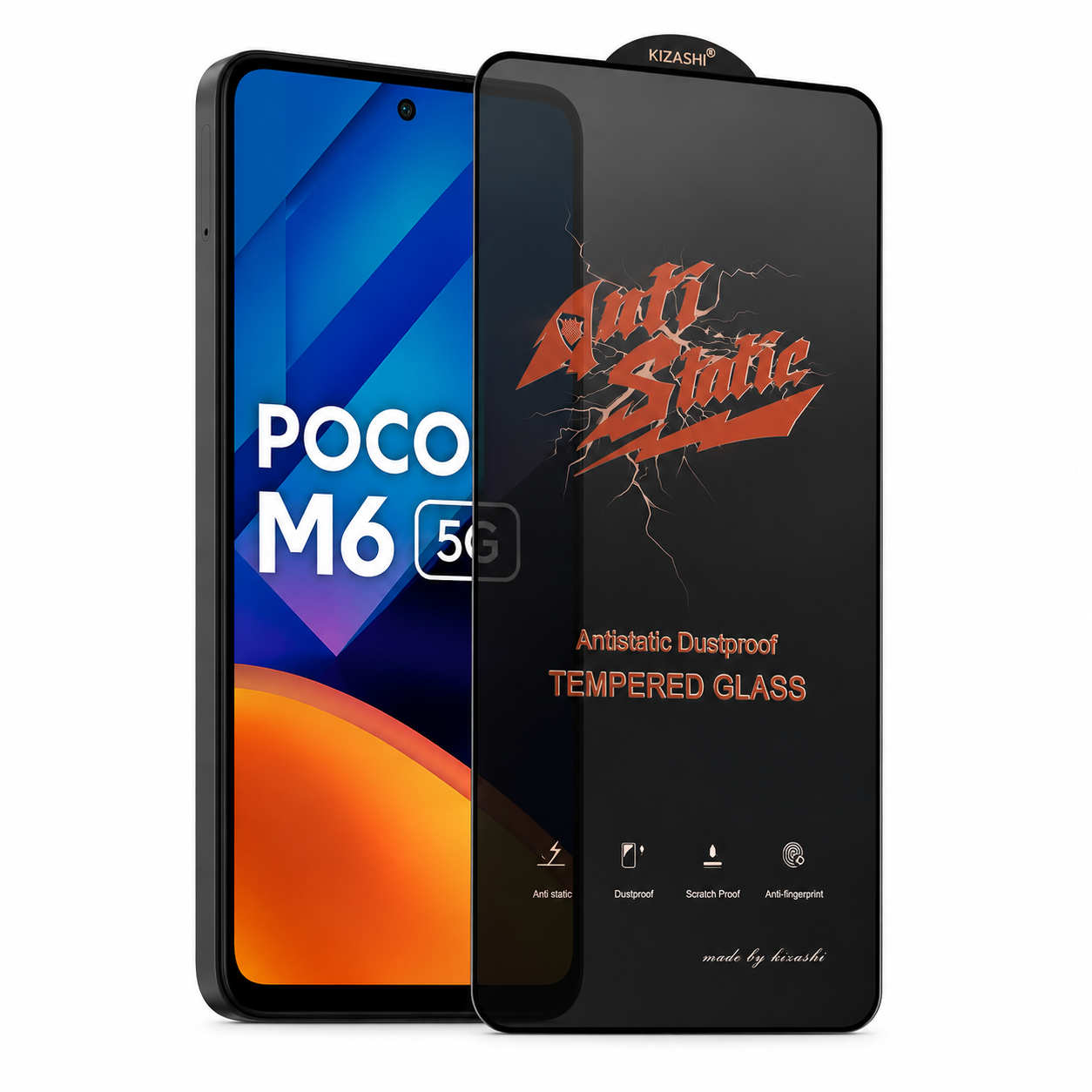 گلس (محافظ صفحه) کیزاشی Anti Static ویژه POCO M6 5G