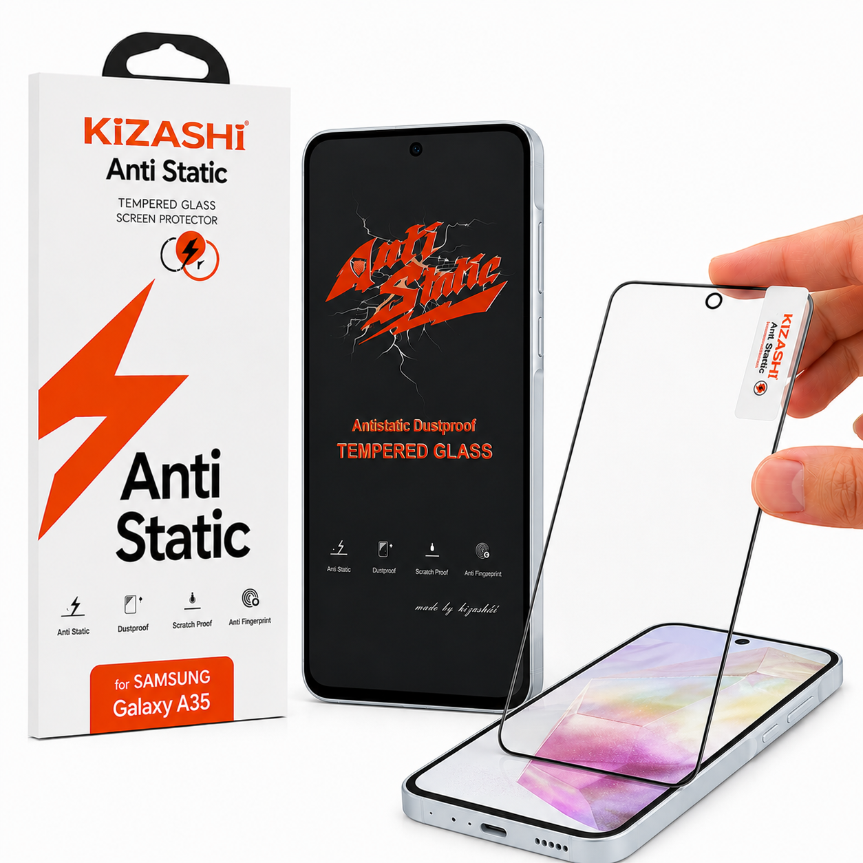 گلس (محافظ صفحه) کیزاشی Anti Static ویژه سامسونگ گلکسی A35