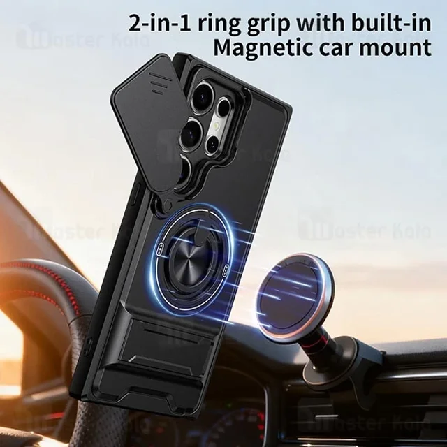 قاب ضد ضربه مگنتی Samsung Galaxy S24 ULTRA Magnetic Multifunctional Case دارای محافظ - تصویر 3