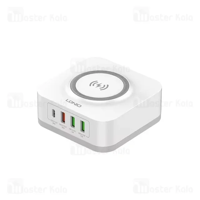 هاب شارژر 4 پورت و شارژر وایرلس الدینیو LDNIO AW004 توان 32 وات - تصویر 2
