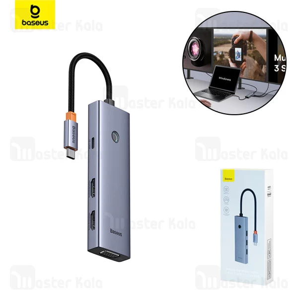 هاب 7 پورت بیسوس Baseus PortalJoy B00053000811 توان 100 وات