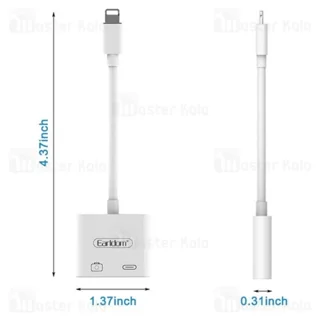تبدیل لایتنینگ اتصال همزمان شارژر و USB ارلدام Earldom OT43 - تصویر 3