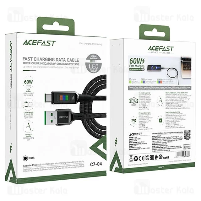 کابل Type-C ایس فست ACEFAST C7-04 طول 1.2 متر توان 60 وات - تصویر 7
