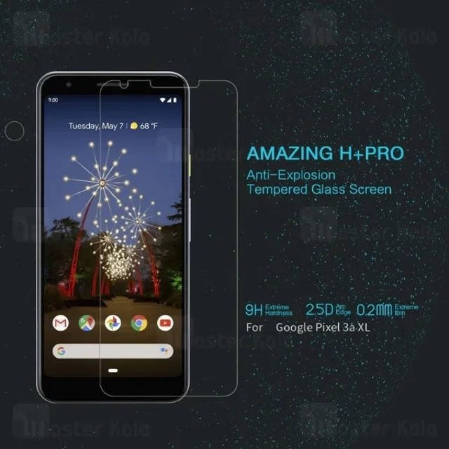 محافظ صفحه شیشه ای نیلکین گوگل Google Pixel 3A XL Nillkin H+ Pro + محافظ لنز - تصویر 5
