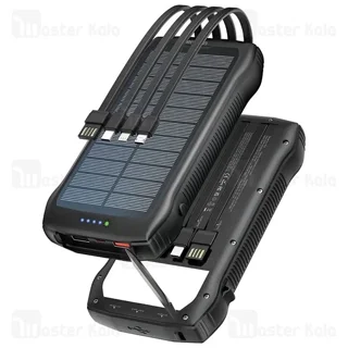 پاوربانک خورشیدی 20000 گرین لاین Green Lion Solar Force GNSOLF20PBBK توان 22.5 وات و کابل - تصویر 3
