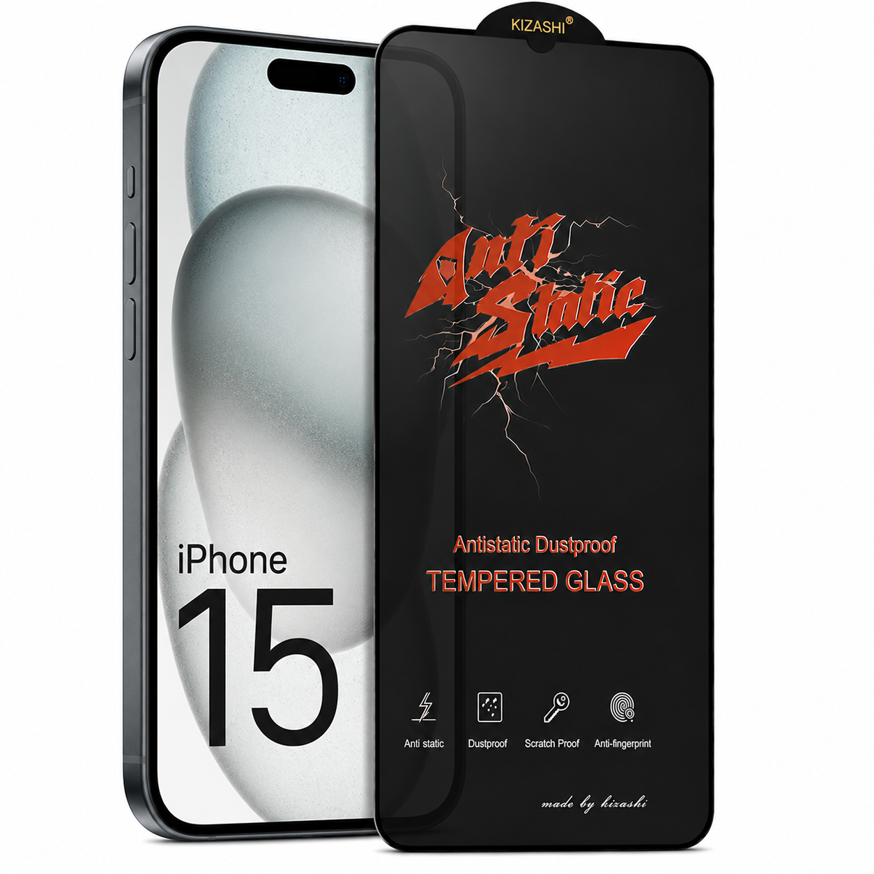 گلس (محافظ صفحه) کیزاشی Anti Static ویژه iphone 15