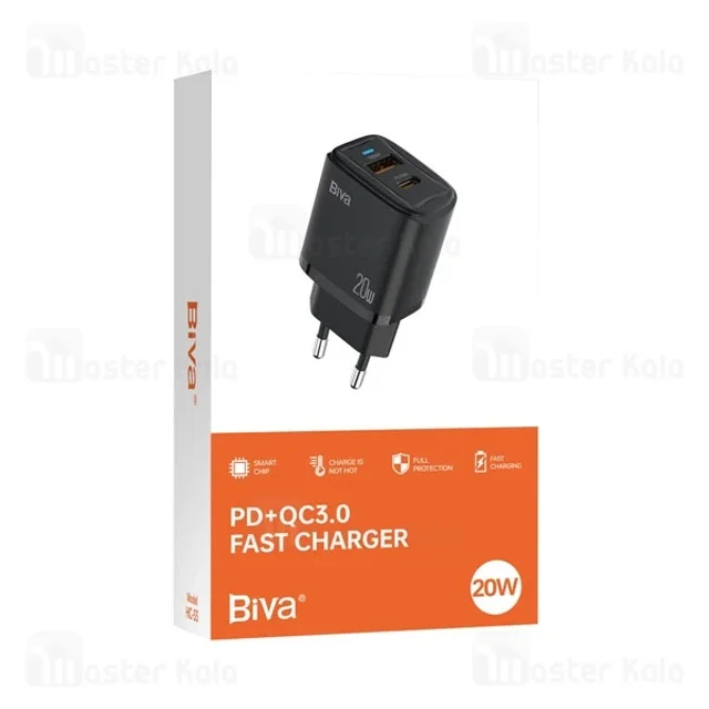 شارژر دیواری بیوا Biva HC-33 PD QC3.0 Fast Charger توان 20 وات - تصویر 3