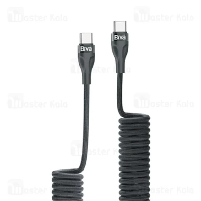 کابل Type C به Type C فنری بیوا Biva C-25CC Stretchable توان 60 وات - تصویر 2