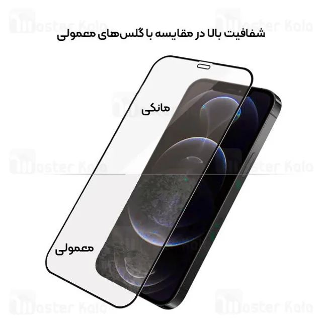 گلس تمام صفحه تمام چسب مانکی آیفون iPhone 12 Pro Max Monkey Anti Static Glass - تصویر 3