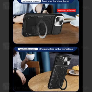 قاب ضد ضربه مگنتی Apple iPhone 15 Magnetic Support Case دارای محافظ دوربین - تصویر 6