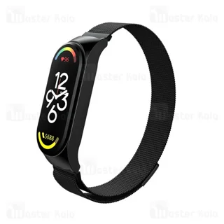 بند فلزی دستبند سلامتی شیائومی Mi Band 7 Stainless Steel Milanese Strap با قفل مگنتی - تصویر 3