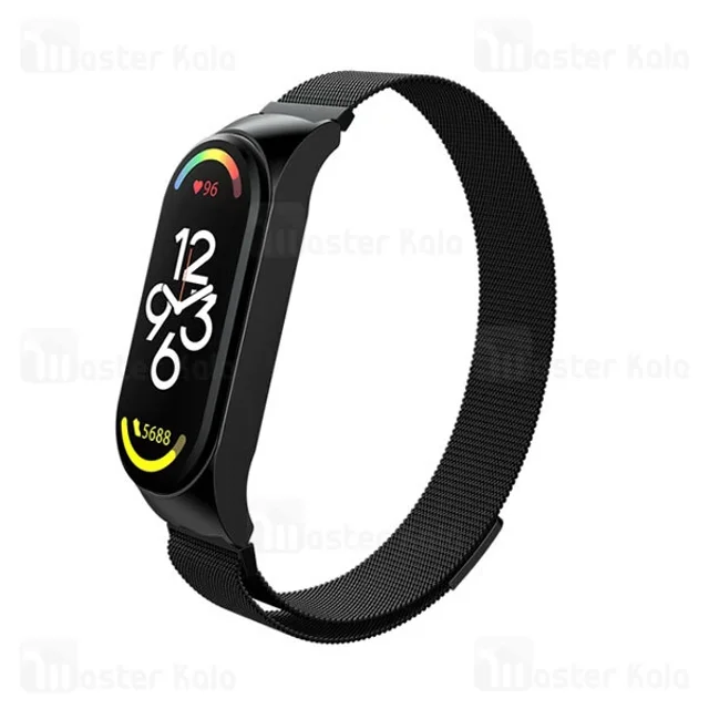 بند فلزی دستبند سلامتی شیائومی Mi Band 7 Stainless Steel Milanese Strap با قفل مگنتی - تصویر 3