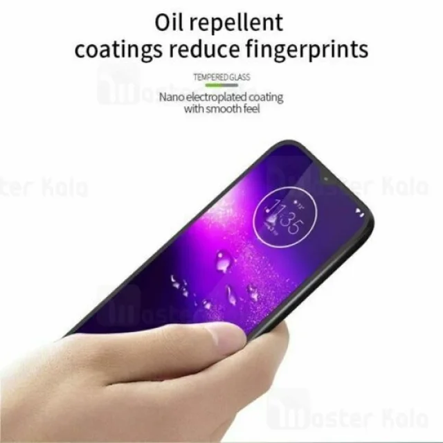 محافظ صفحه شیشه ای تمام صفحه تمام چسب موتورولا Motorola One Macro / G8 Play 9D Glass - تصویر 2
