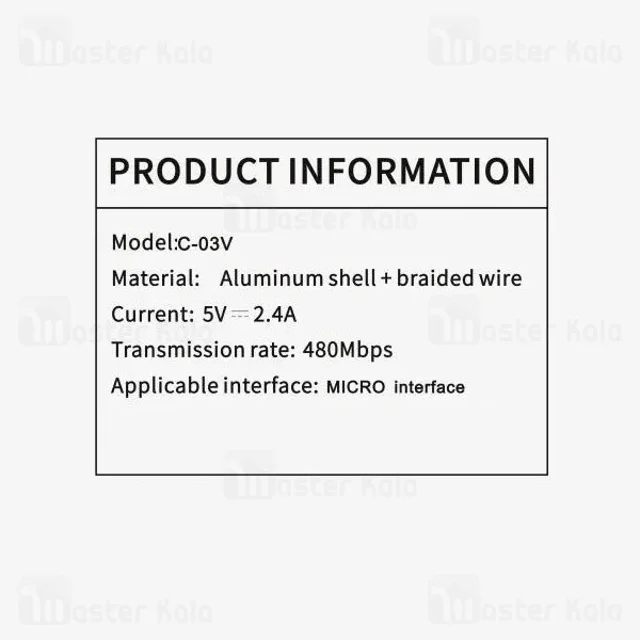 کابل میکرو یو اس بی بیوا Biva C-03V طول 1.2 متر شدت جریان 2.4 آمپر - تصویر 5
