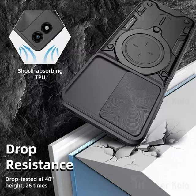 قاب ضد ضربه مگنتی موتورولا Motorola Moto G04 Magnetic Support Case دارای محافظ دوربین - تصویر 2