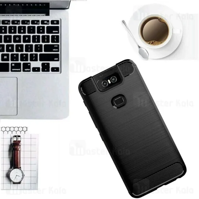 قاب محافظ ژله ای ایسوس Asus Zenfone 6 ZS630KL Rugged Armor Fiber Carbon - تصویر 3