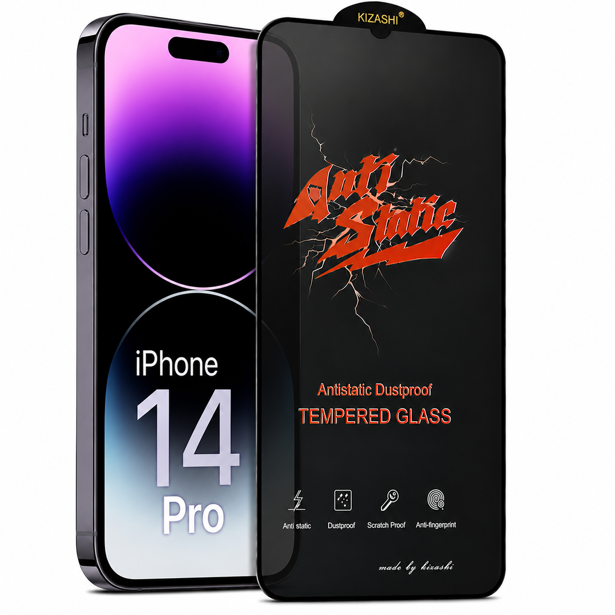 گلس (محافظ صفحه) کیزاشی Anti Static ویژه iphone 14 pro