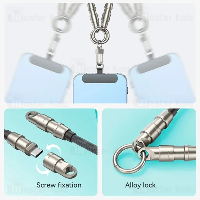 کابل لایتنینگ به Type-C بیوا Biva C-37CL Zinc Alloy Lanyard Data Cable طول 1.2 متر توان - تصویر 3