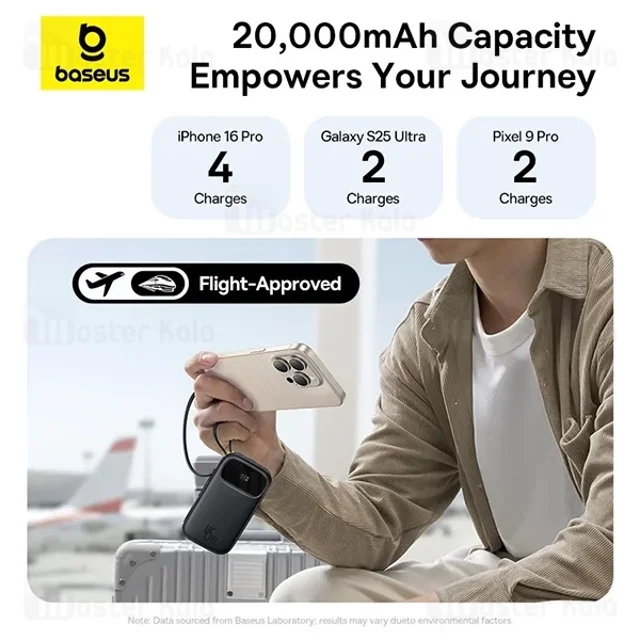 پاوربانک 20000 بیسوس Baseus Qpow 3 E0028D00 توان 45 وات با کابل متصل - تصویر 7