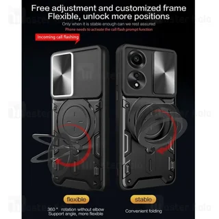 قاب ضد ضربه مگنتی اوپو Oppo A78 4G Magnetic Support Case دارای محافظ دوربین - تصویر 4