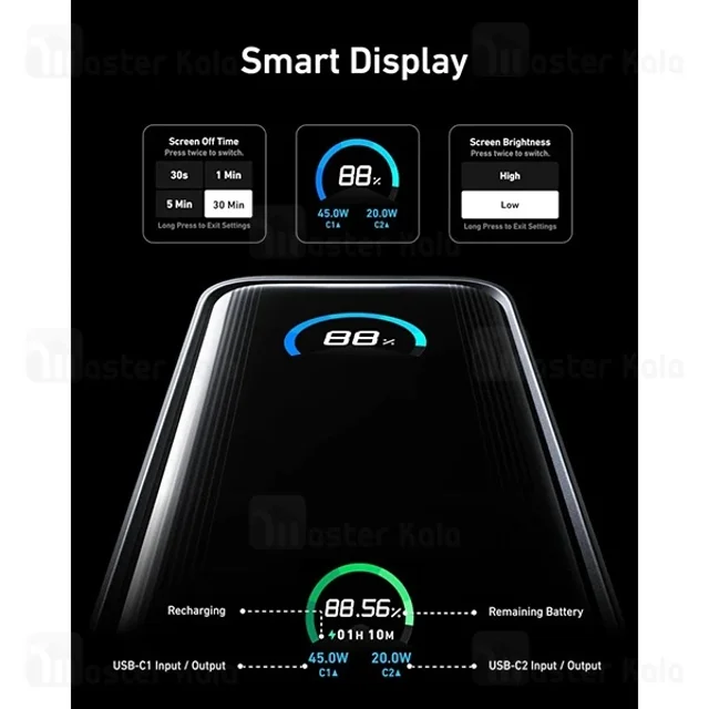 پاوربانک 9600 و شارژر دیواری انکر Anker A1339 Prime Power Bank توان 65 وات همراه با کابل - تصویر 6
