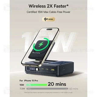 هاب شارژر 3 پورت و شارژر وایرلس بیسوس Baseus P10170901123 Nomos Qi2 CCNMS140 توان 140 وات - تصویر 6