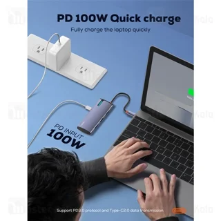 هاب 5 پورت تایپ سی الدینیو LDNIO DS-15U توان 100 وات - تصویر 7