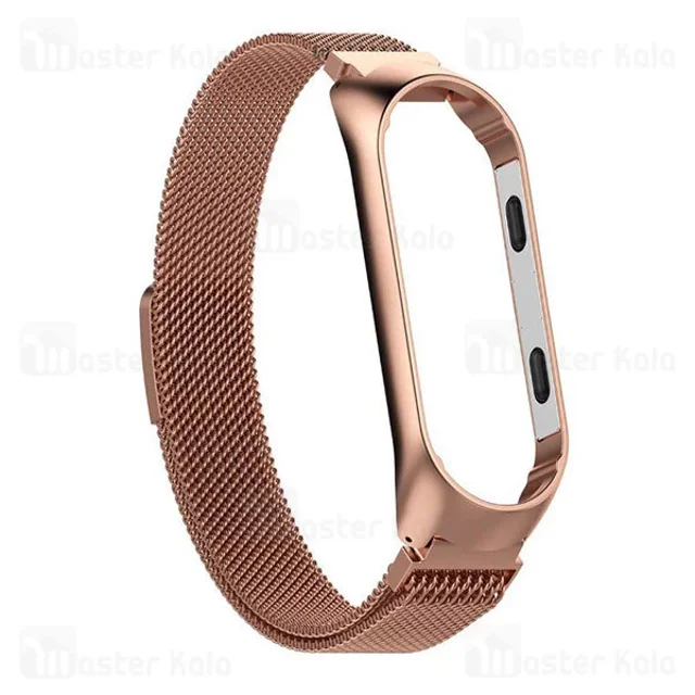 بند فلزی دستبند سلامتی شیائومی Xiaomi Mi Band 5 / 6 Stainless Steel Milanese Strap با قفل - تصویر 3