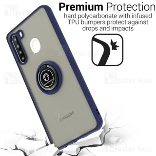 قاب مات هیبریدی انگشتی Samsung Galaxy A21 Matte Hybrid Ring Case - تصویر 4
