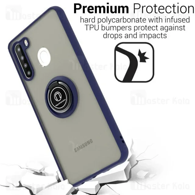 قاب مات هیبریدی انگشتی Samsung Galaxy A21 Matte Hybrid Ring Case - تصویر 4