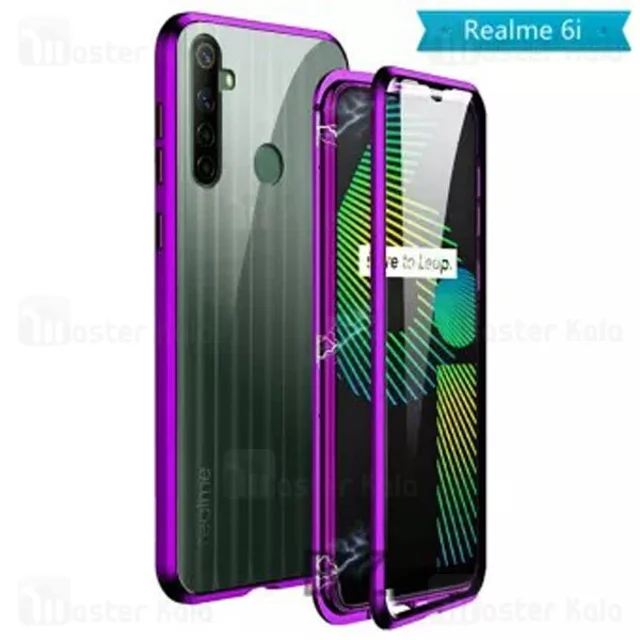 قاب مگنتی 360 درجه Realme 6i Magnetic 2 in 1 Case دارای گلس صفحه - تصویر 3