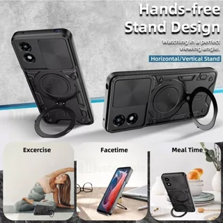 قاب ضد ضربه مگنتی موتورولا Motorola Moto G04 Magnetic Support Case دارای محافظ دوربین - تصویر 6