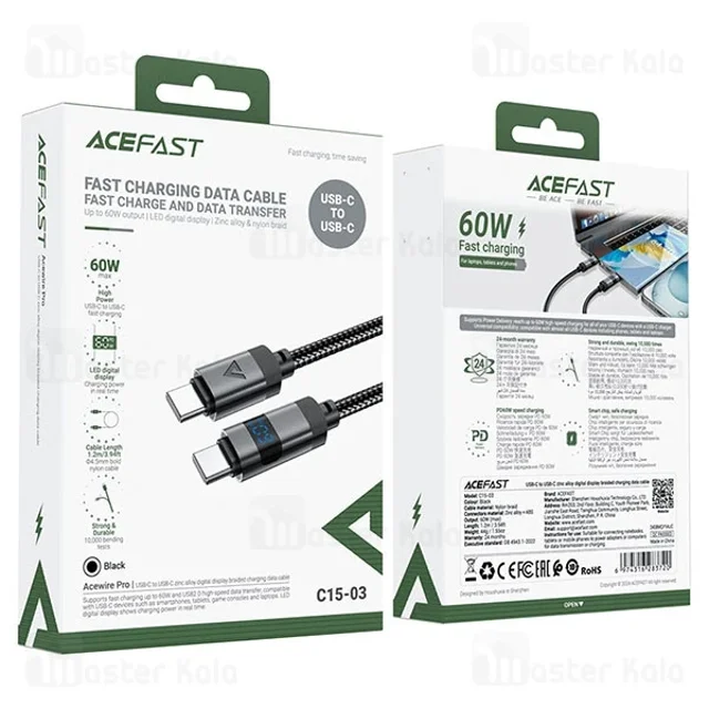 کابل Type-C به Type-C ایس فست ACEFAST C15-03 طول 1.2 متر توان 60 وات - تصویر 7