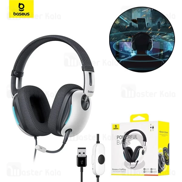 هدفون سیمی گیمینگ بیسوس Baseus GoPlay 1 Max A00181003213-00 کانکتور USB