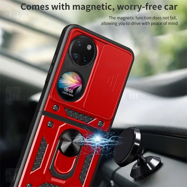 گارد محافظ ضد ضربه انگشتی Huawei P50 Pocket SHUNIJA Case دارای محافظ دوربین - تصویر 4