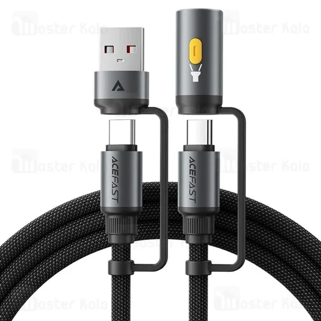 کابل Type-C به Type-C چندکاره ایس فست ACEFAST J5 Acewire Pro طول 1.2 متر توان 60 وات - تصویر 2