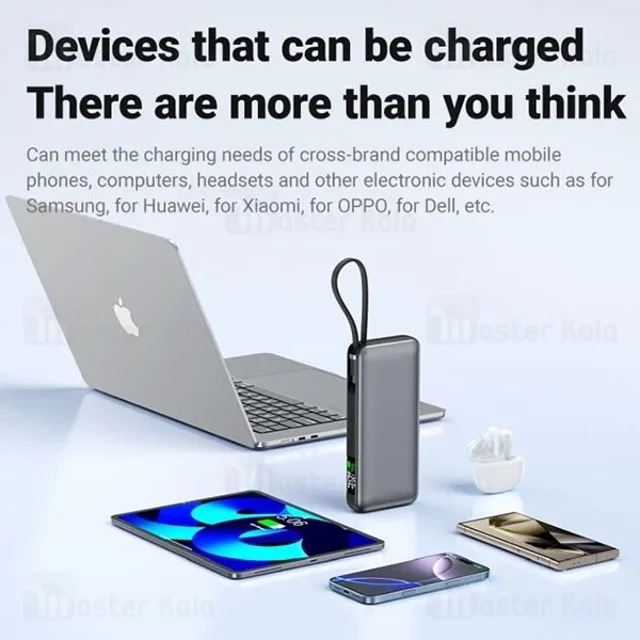 پاوربانک 20000 ایس فست ACEFAST M22 PD130W GaN Fast Charger توان 130 وات همراه با کابل متصل - تصویر 7