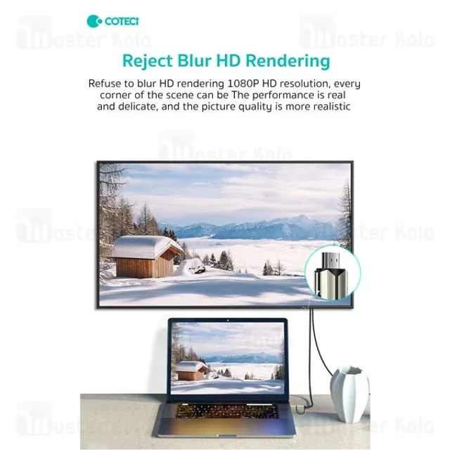 کابل HDMI به Type-c و میکرو کوتتسی Coteetci 33023 طول 2 متر - تصویر 3