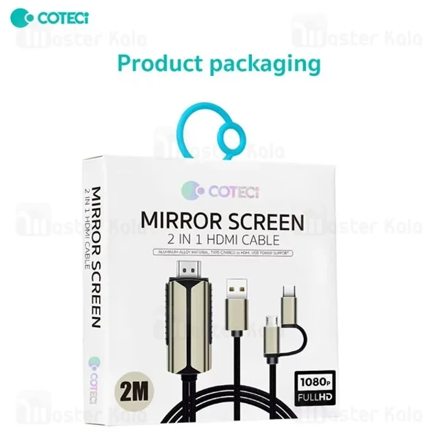 کابل HDMI به Type-c و میکرو کوتتسی Coteetci 33023 طول 2 متر - تصویر 8