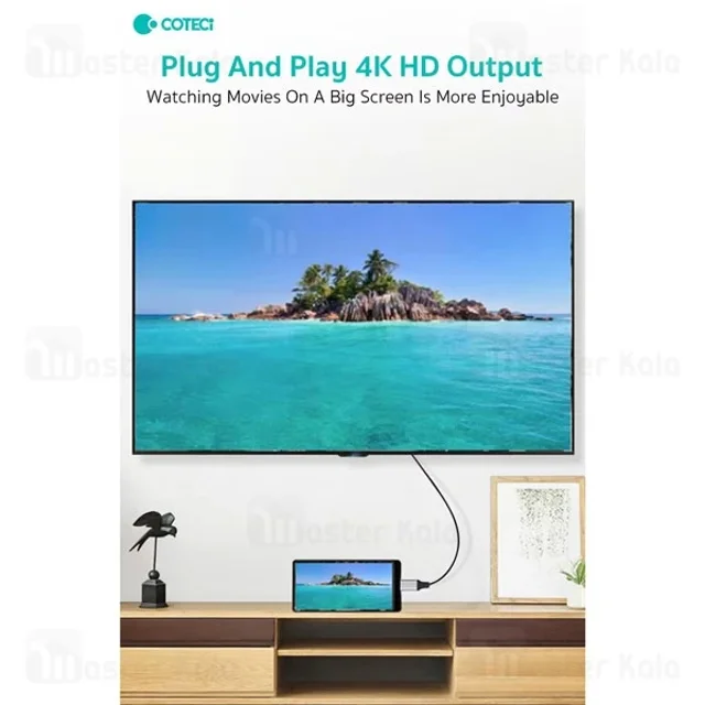 کابل HDMI به Type-c کوتتسی Coteetci 33025 طول 2 متر - تصویر 4