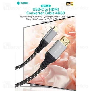 کابل HDMI به Type C کوتتسی Coteetci 87411 طول 2 متر - تصویر 5