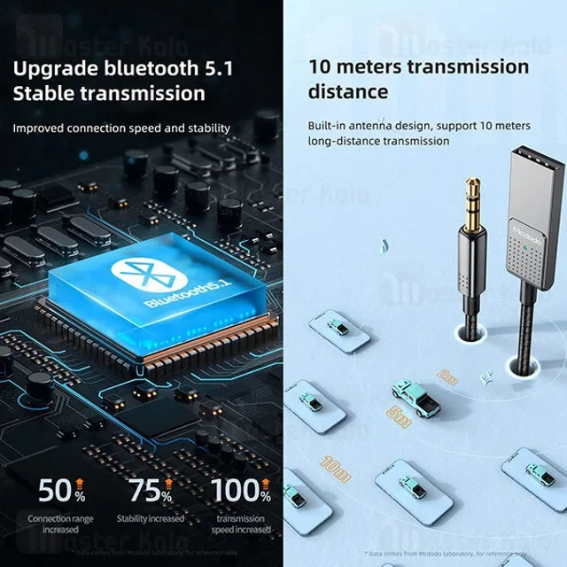 گیرنده صوتی بلوتوثی مک دودو Mcdodo CA-8700 Bluetooth Car Receiver AUX - تصویر 6