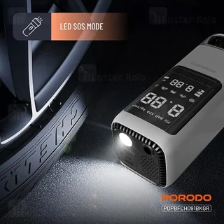 جامپ استارتر و کمپرسور باد و جارو شارژی پرودو Porodo PDPBFCH091BKGR همراه با چراغ قوه - تصویر 7