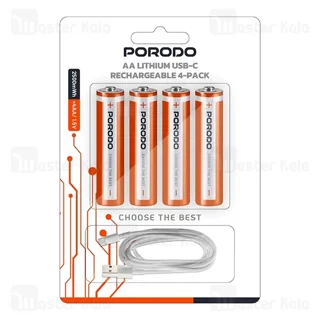 پک 4 تایی باتری قلمی شارژی پرودو Porodo PDAA25RB - تصویر 3