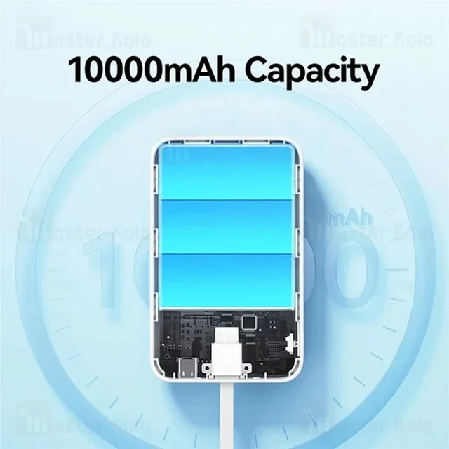 پاوربانک وایرلس 10000 مگنتی یوسمز USAMS CD219 توان 20 وات همراه با کابل متصل - تصویر 5