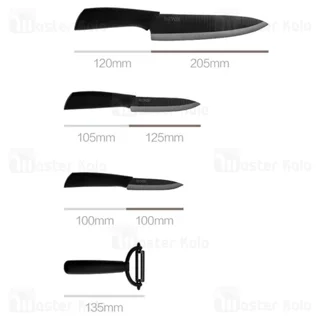 ست 4 عددی چاقو سرامیکی شیائومی Xiaomi HuoHou Nano Ceramic Knife Set 4 pcs - تصویر 2