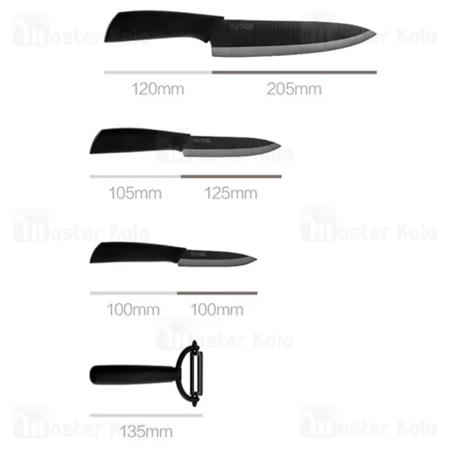 ست 4 عددی چاقو سرامیکی شیائومی Xiaomi HuoHou Nano Ceramic Knife Set 4 pcs - تصویر 2