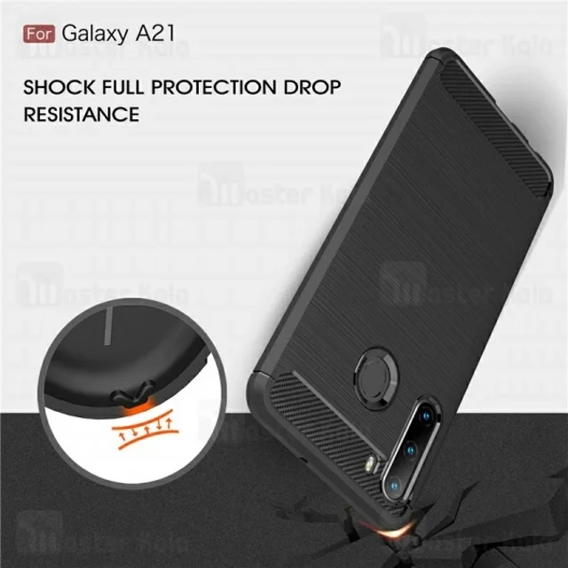 قاب محافظ ژله ای سامسونگ Samsung Galaxy A21 Rugged Armor Fiber Carbon - تصویر 6
